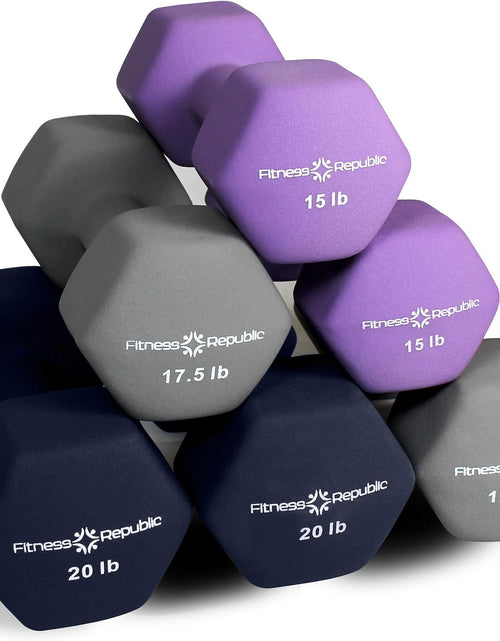 Load image into Gallery viewer, Neoprene Weights Dumbbells Set, Hand Weights for Women Dumbells Set Weights Non-Slip, Hex Shape, Free Weight Dumbbell Sets - Combo
