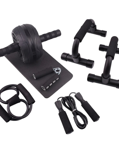 Load image into Gallery viewer, Abs Roller Wheel Indoor Fitness Equipment Set Home Gym Workout Chest Expander Blue
